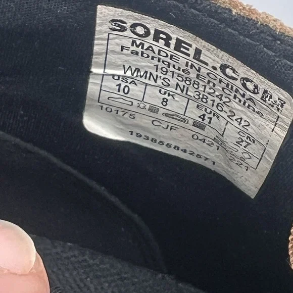 Sorel Womens Evie Boot Shoes II 10 Hidden Wedge Heel Brown Suede Chelsea Leather - Picture 8 of 8